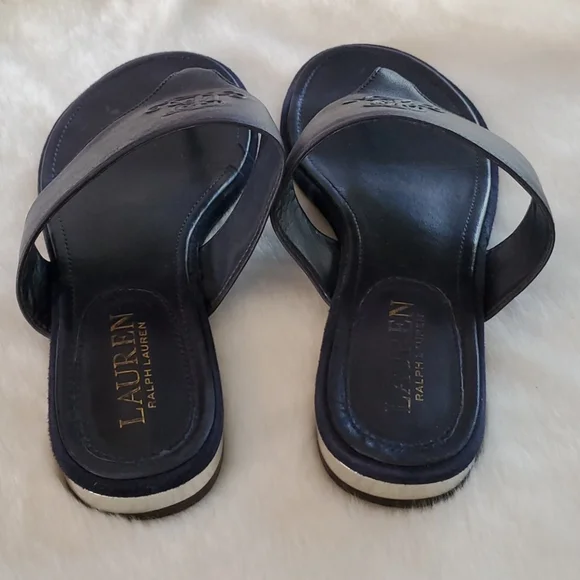Lauren Ralph Lauren Deandra blue sandals women size 7B - Picture 3 of 7
